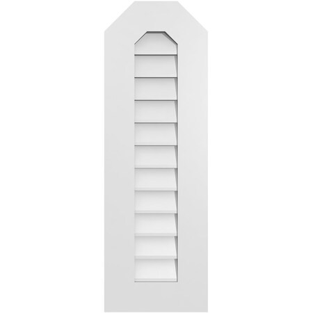 Ekena Millwork Octagonal Top Surface Mount PVC Gable Vent w/ 3-1/2"W x 1"P Standard Frame, 12"W x 36"H GVPOT12X3601SN